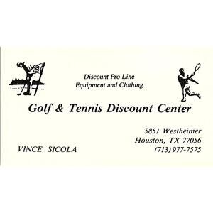 Golf & Tennis Discount Center Vince Sicola Houston TX Business Card SSB4-14